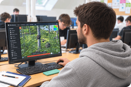 Des apprenants utilisent Silva Numerica en classe